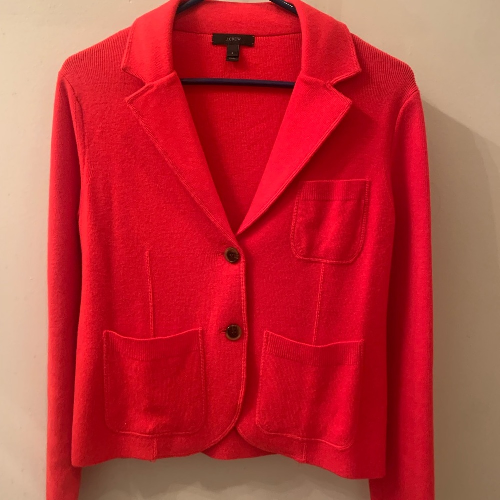 J Crew Sweater Blazer in Red, size S